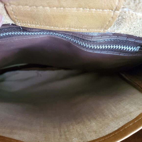 60s/ 70 Leather & Suede Shoulder Handbag Top Flap Purse Artisan Crafted OOAK Vtg - Picture 8 of 16